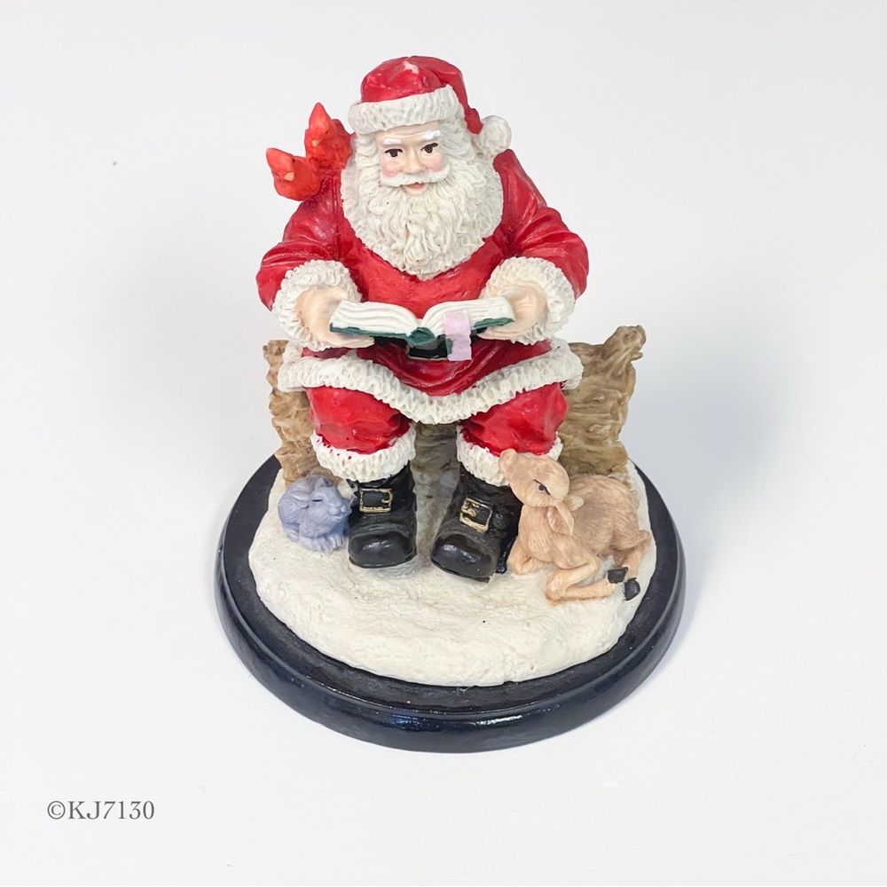 Vintage Artmark Chicago Treasury Of Gifts Ceramic Santa Claus Reading List - Picture 6 of 10